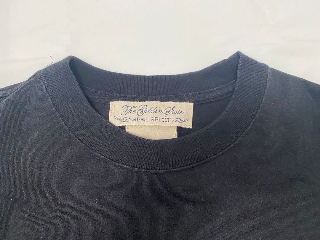 REMI RELIEF レミレリーフ バンダナTシャツ　クルーネック ブラック