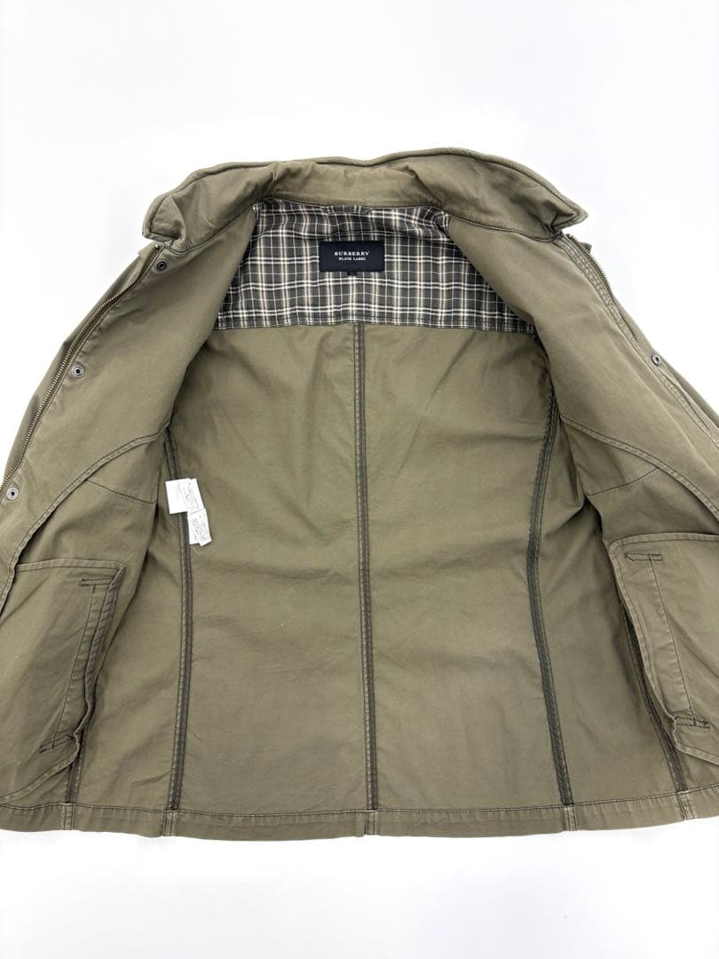 バーバリーブラックレーベル ミリタリージャケット ホースロゴ L ノバチェック