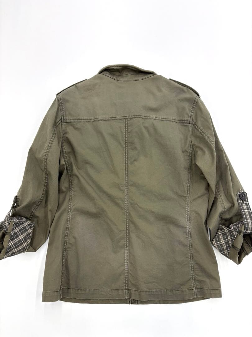 バーバリーブラックレーベル ミリタリージャケット ホースロゴ L ノバチェック