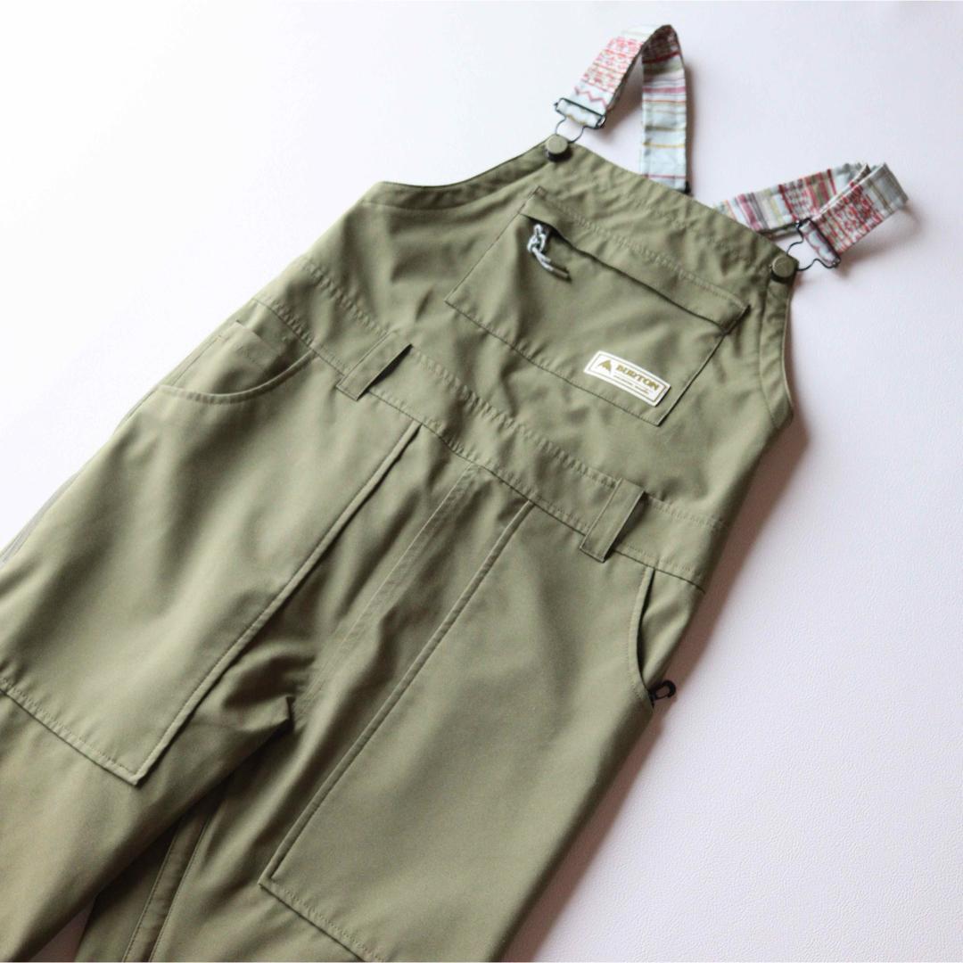 5431【美品】バートン ビブパンツ ノルディック柄 ボーダー レディース