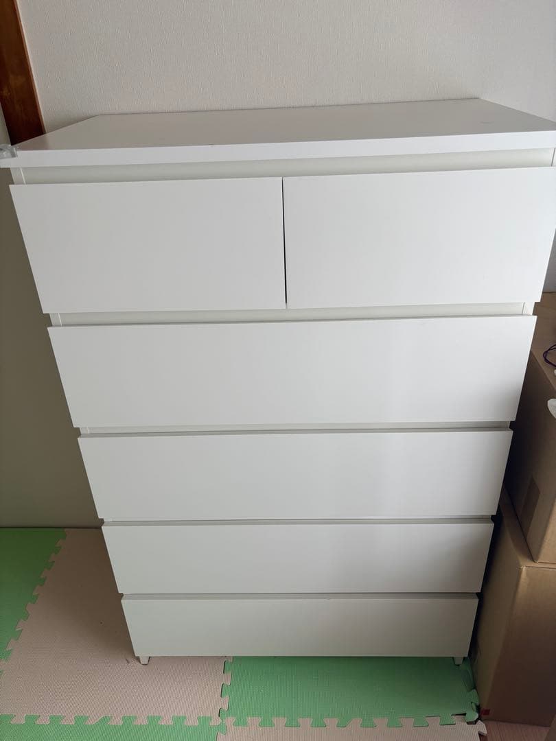 IKEA malm ホワイト 6段引き出し収納