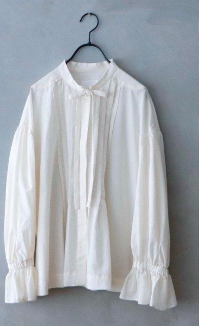 MAGALI コットンシルクリボンタイブラウス