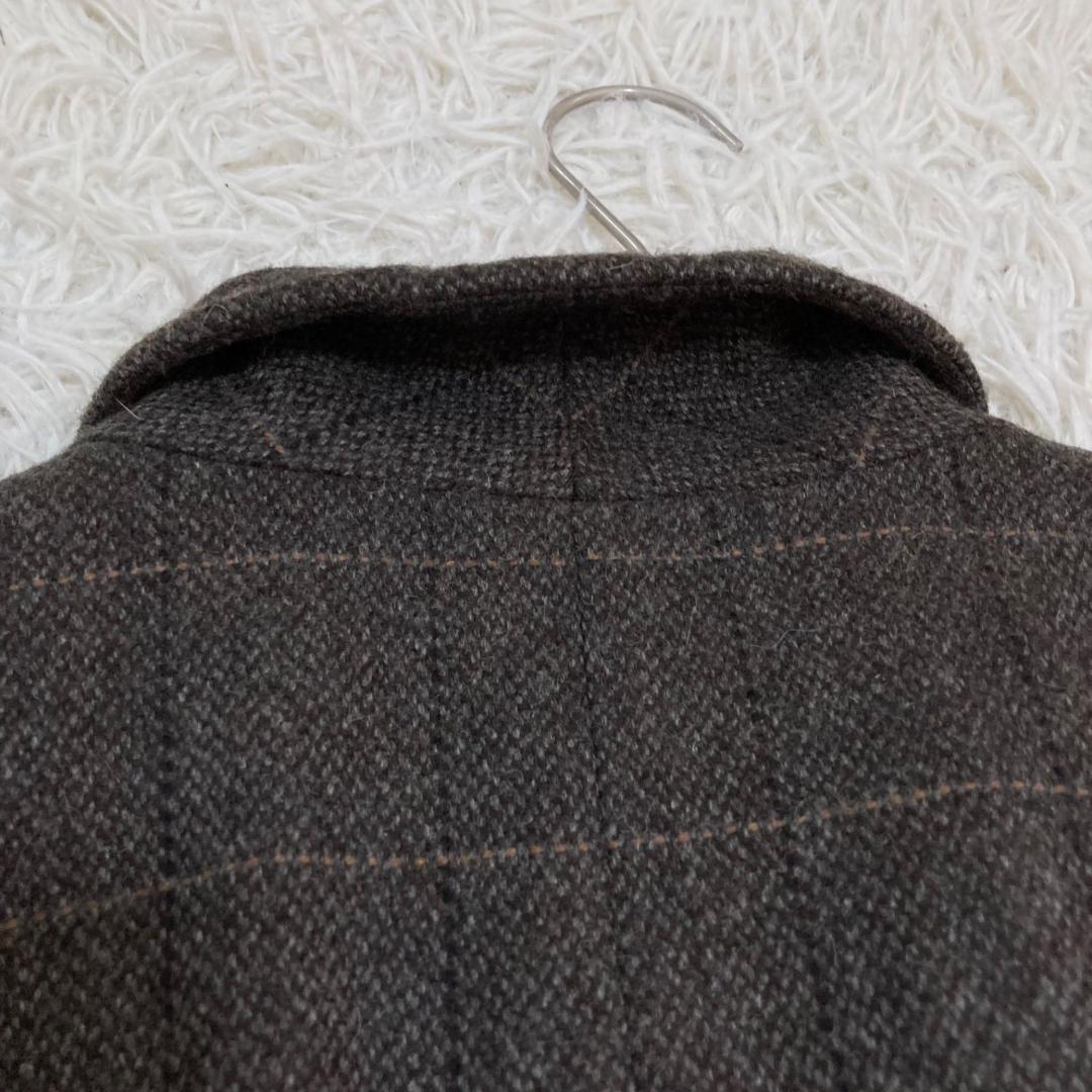 17540✨エトロ 44 キャメル テーラードジャケット チェック ツイード