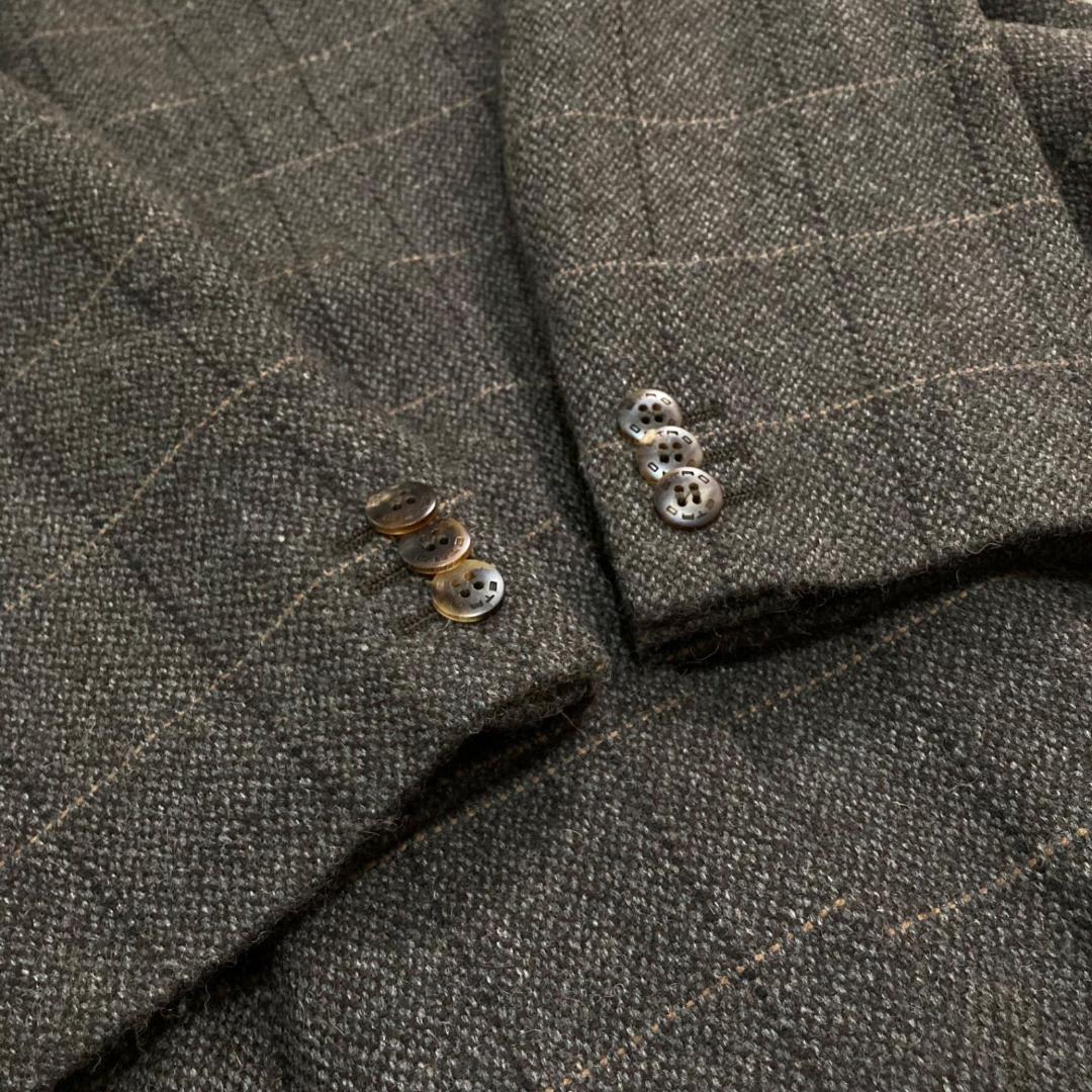 17540✨エトロ 44 キャメル テーラードジャケット チェック ツイード