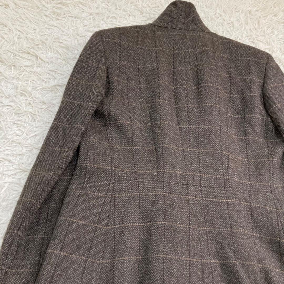 17540✨エトロ 44 キャメル テーラードジャケット チェック ツイード