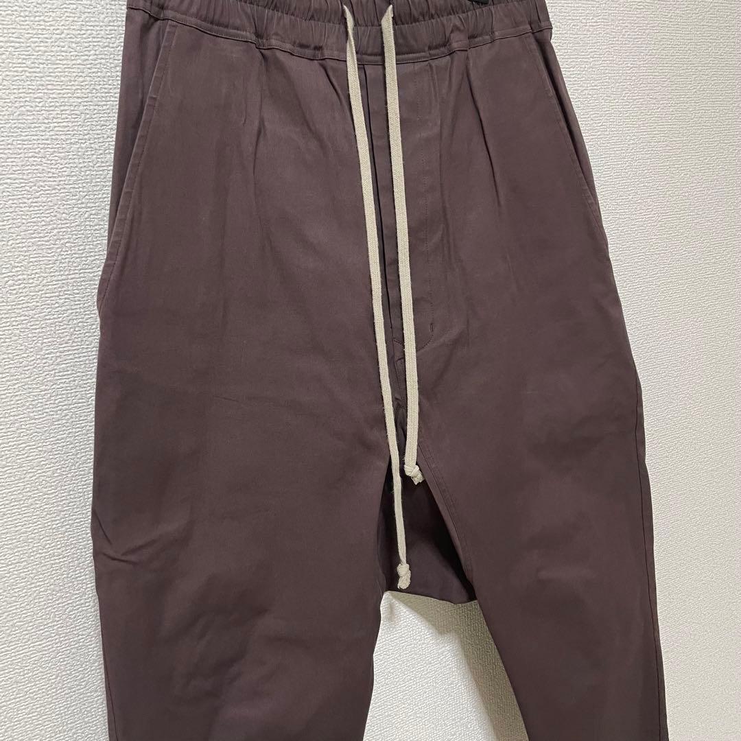 【早い者勝ち！】rick owensダークブラウン サルエルパンツ ゴムウエスト