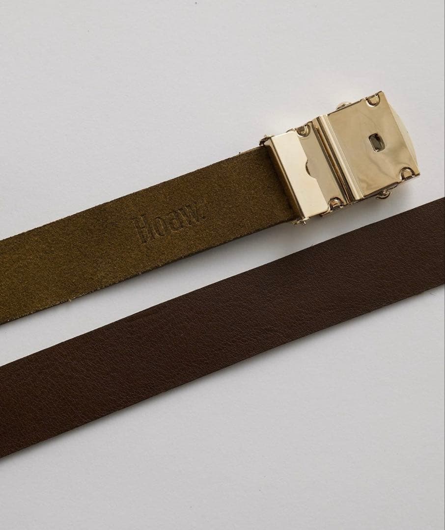 ウィムガゼット 【Hoaw.】 レザーガチャベルト　　ダークブラウン