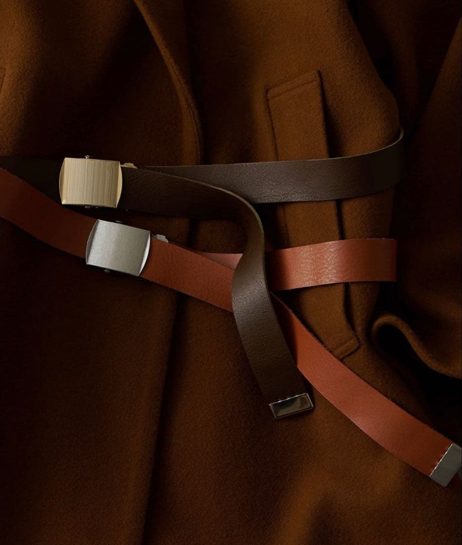 ウィムガゼット 【Hoaw.】 レザーガチャベルト　　ダークブラウン