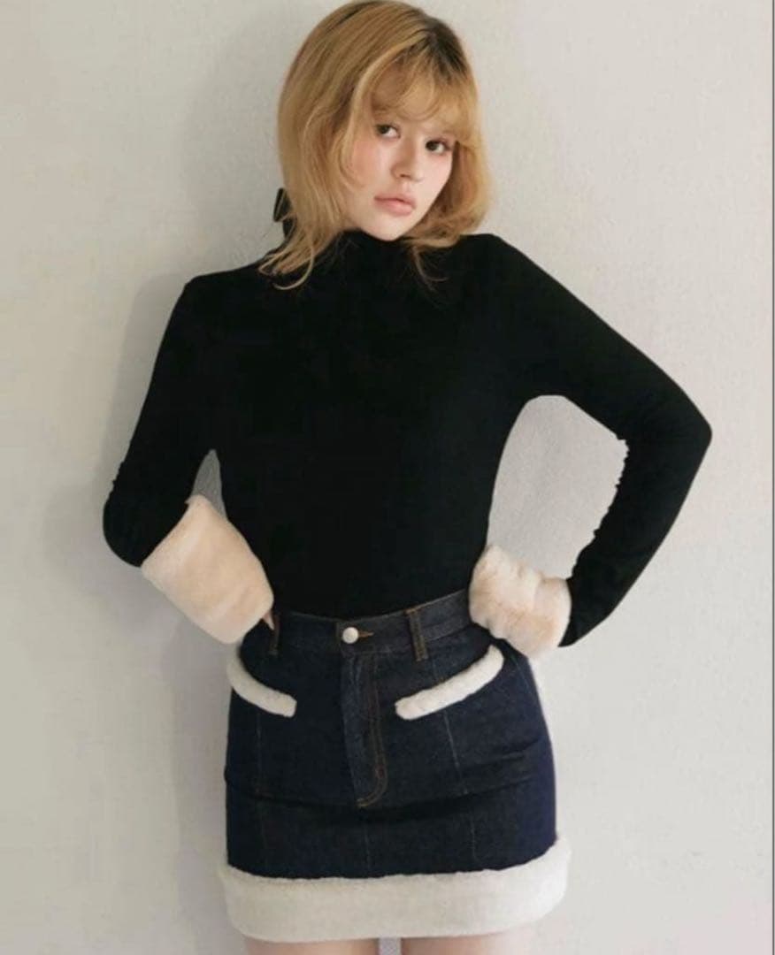 ANDMARY Doggy fur tops black 正規品