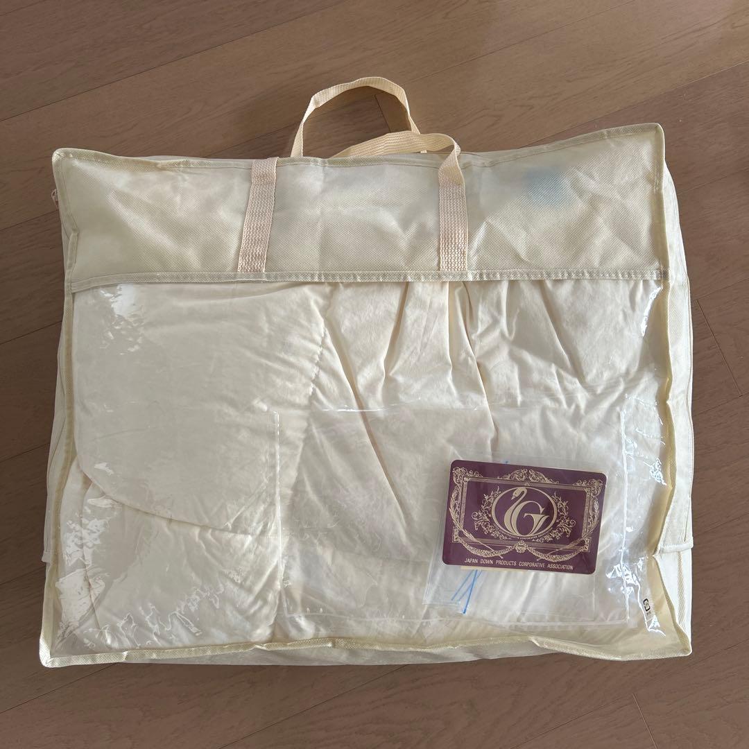 【美品】甲州羽毛布団ホワイトダックダウン90%セミダブル