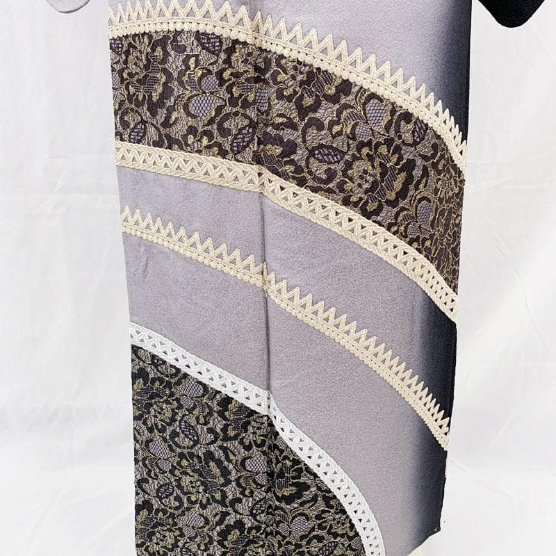 601mh6☆付下げ・訪問着 ドレッシー 花唐草 レース モノトーン☆美品