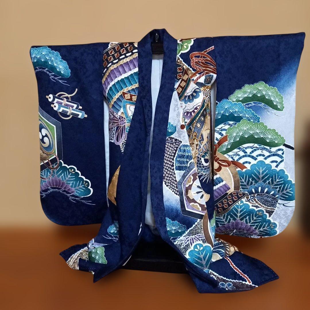 市松人形　15号 ドール　男の子　女の子　正絹　濃紺　着物　襦袢