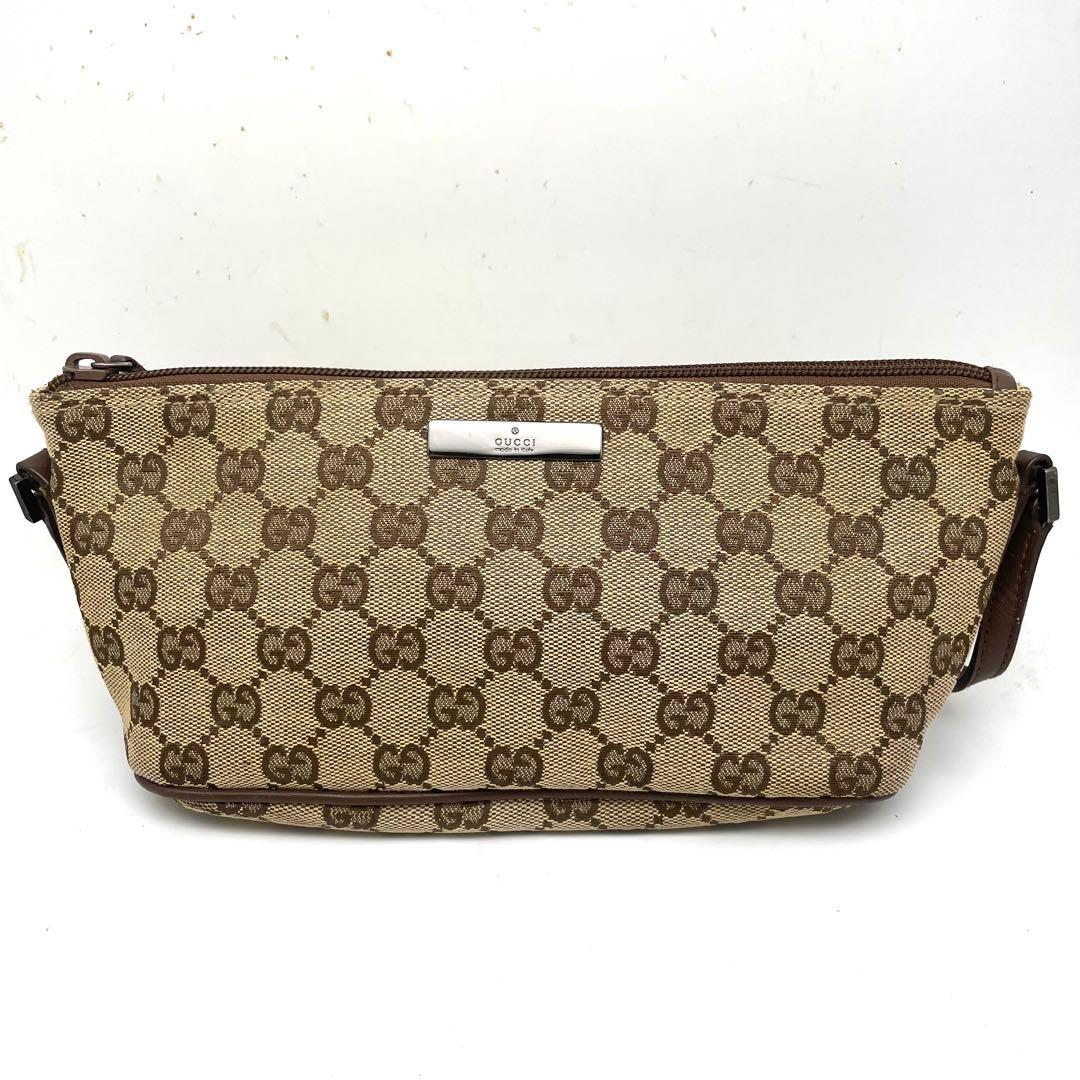 グッチ ハンドバッグ アクセソ GGキャンバス ポーチ 茶 FS316
