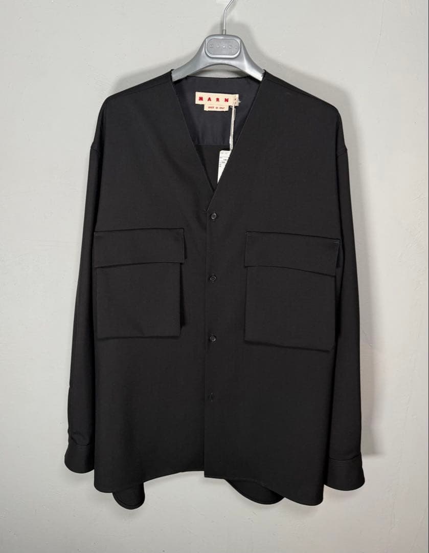 MARNI マルニ トロピカルウール ノーカラーシャツ