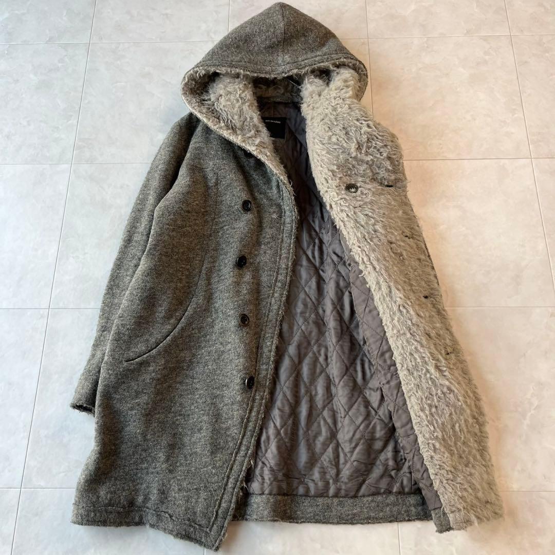 pas de calais 美品 ウールフードコート グレー 38