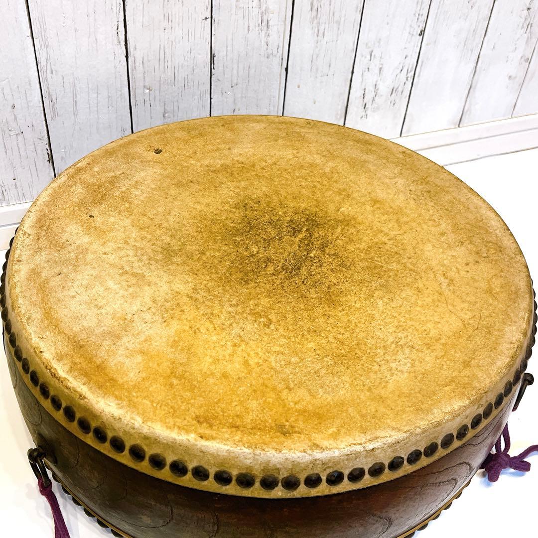 【希少】宮本卯之助 特別上鳴保 和太鼓 平太鼓　42.5×17.5cm