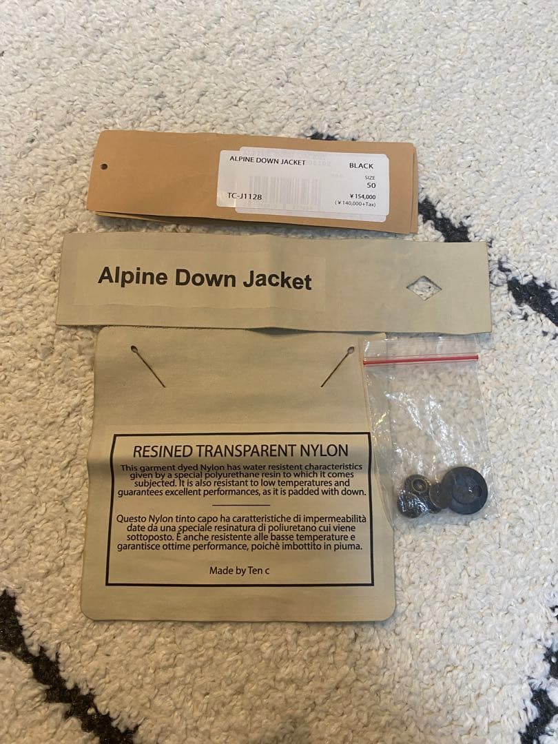 Ten-C テンシー ALPINE DOWN JACKET ブラック 50