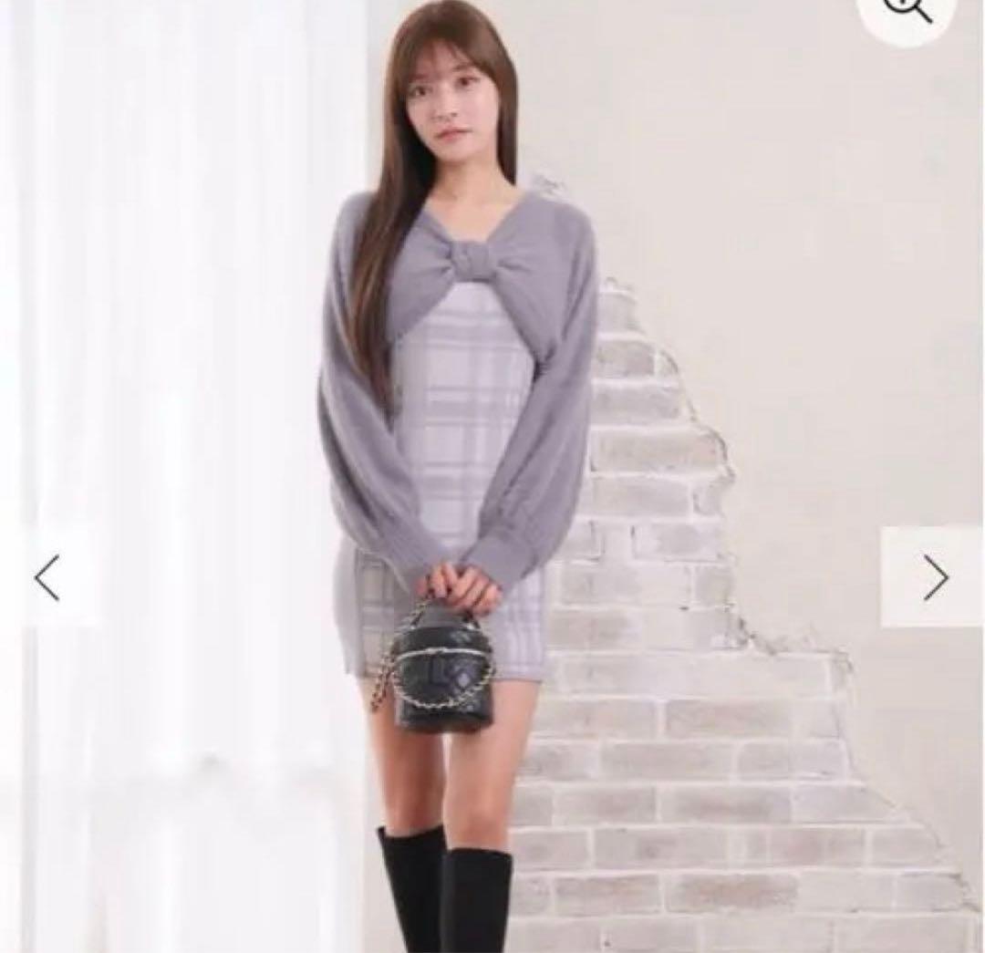 LIP SERVICE リボンフェザーアンサンブルミニワンピース