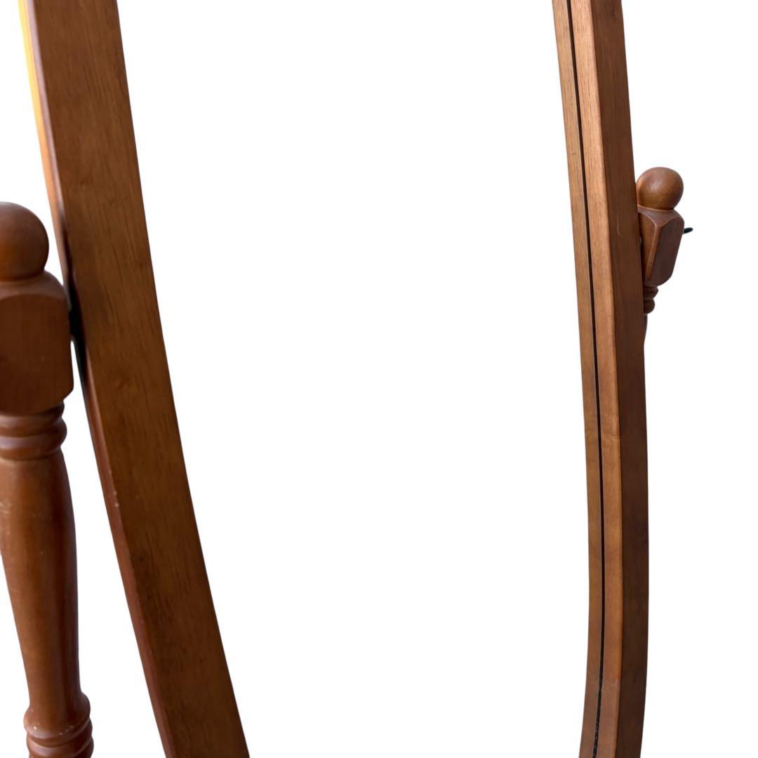 【送料込み】クラシック 木製スタンドミラー 脚付き 姿見