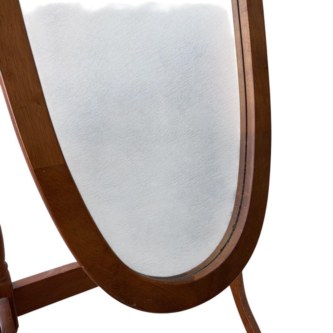 【送料込み】クラシック 木製スタンドミラー 脚付き 姿見