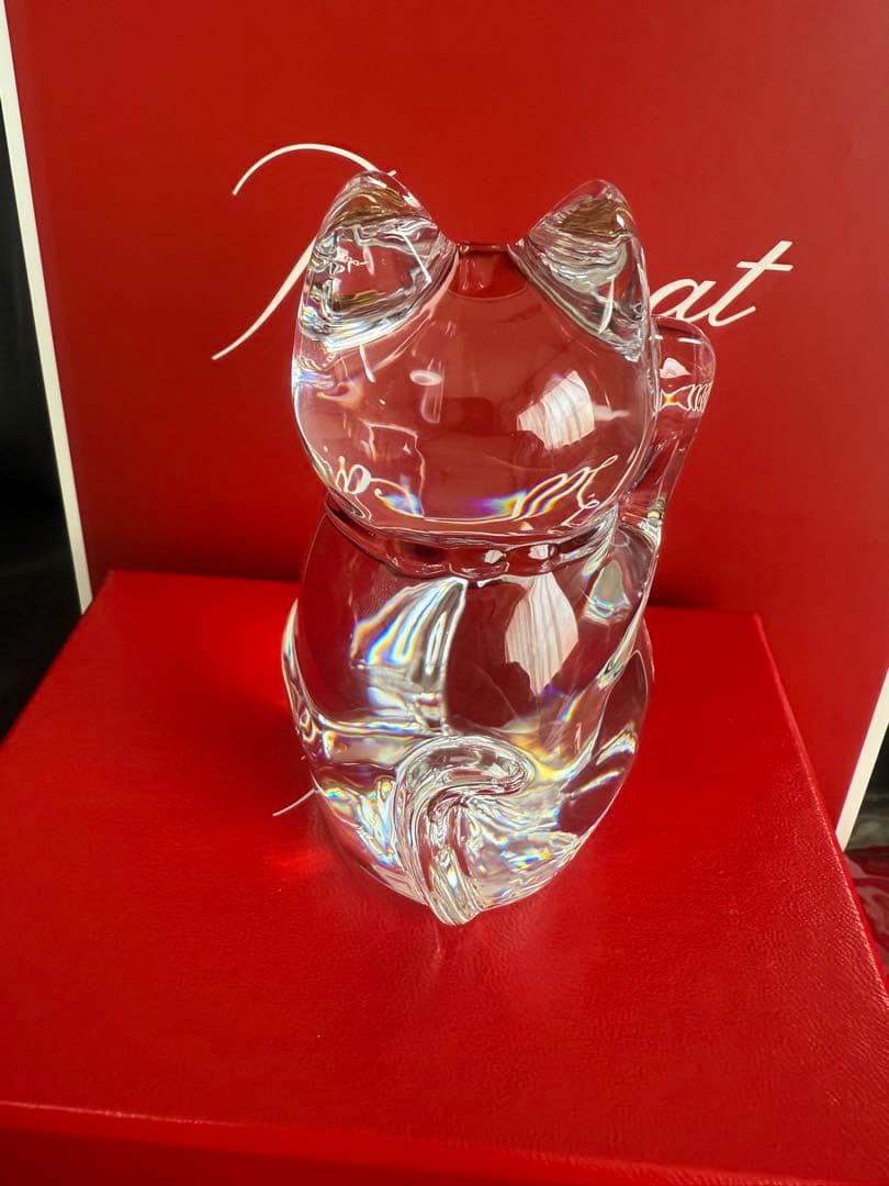 Baccarat バカラ 招き猫 置物 新品 クリスタル