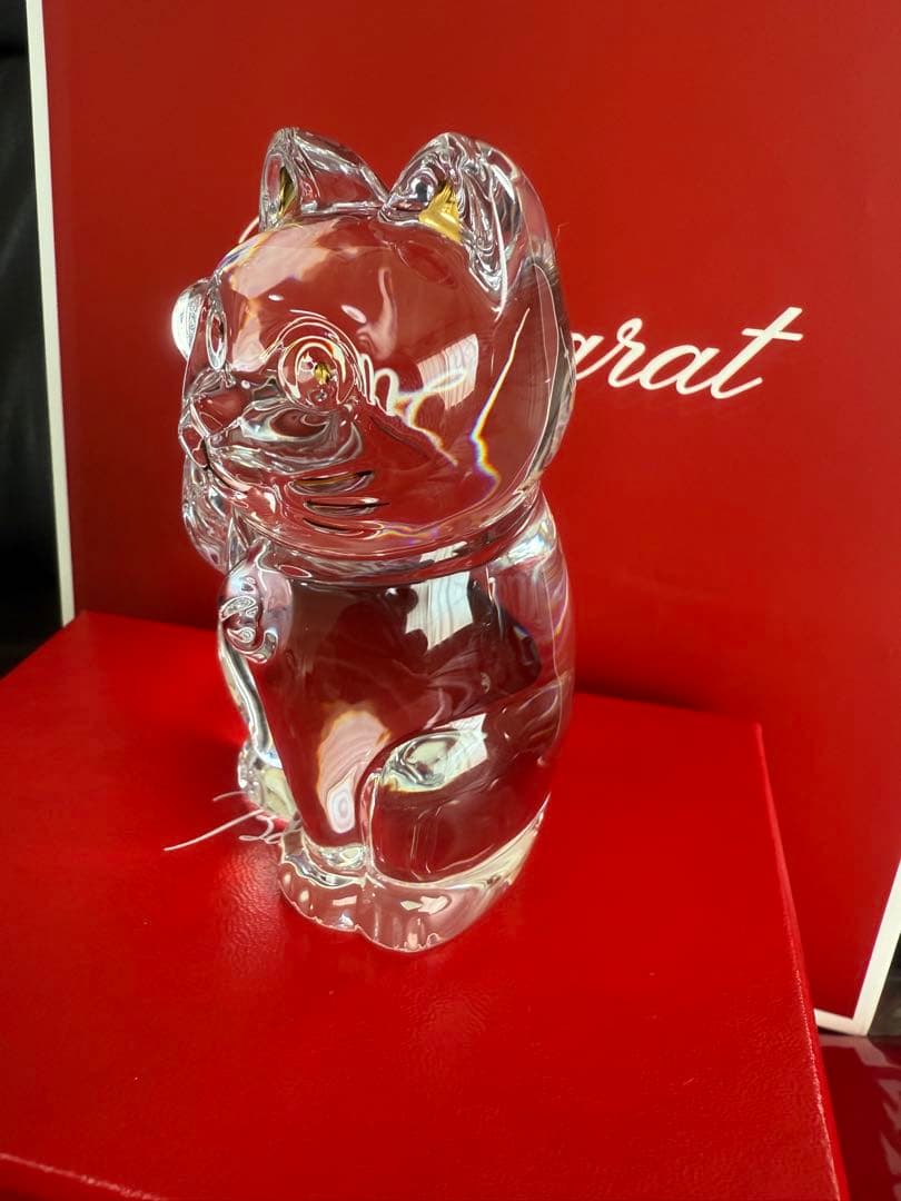 Baccarat バカラ 招き猫 置物 新品 クリスタル
