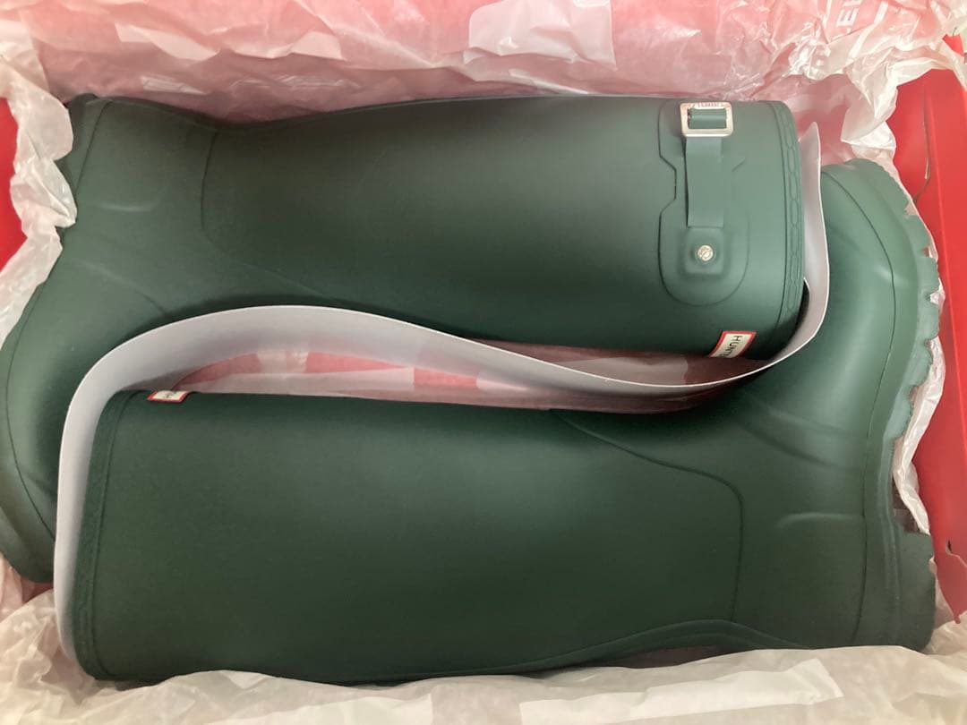 【新品】HUNTER ハンター 長靴 レインブーツ ロングブーツ グリーン 緑