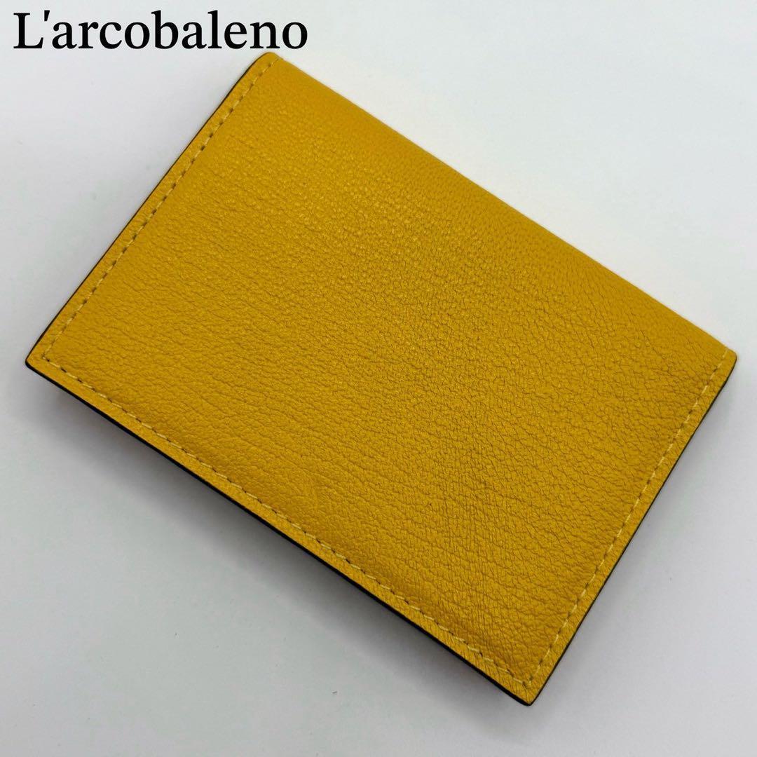 【未使用品】ラルコバレーノ 名刺入れ マルチカラー シボ革 カユニセックス