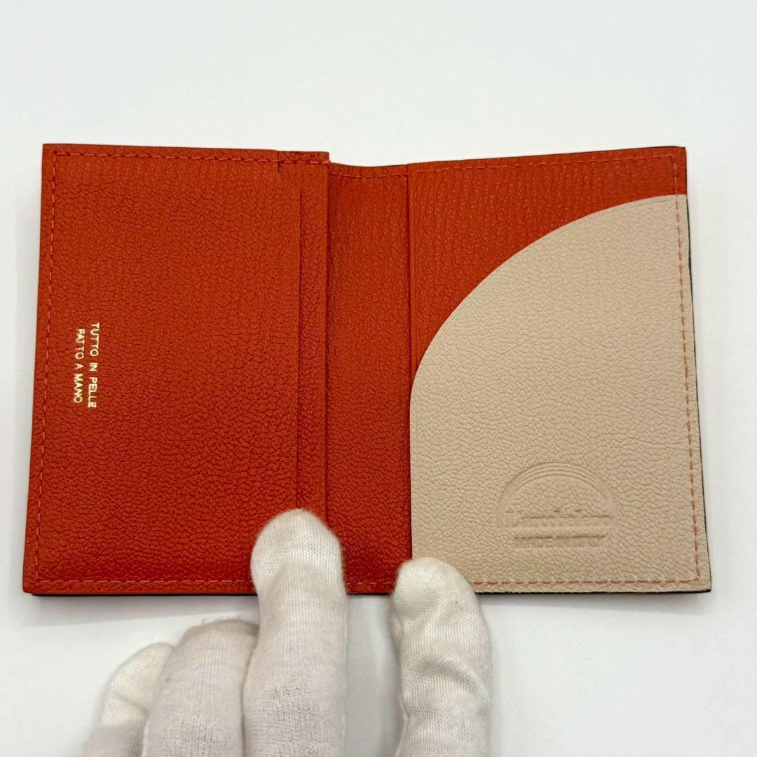 【未使用品】ラルコバレーノ 名刺入れ マルチカラー シボ革 カユニセックス