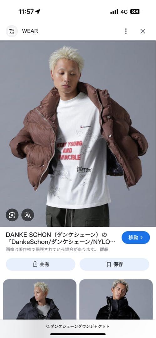 DANKE SCHON ダンケシェーン　ブラウンダウンジャケット サイズM