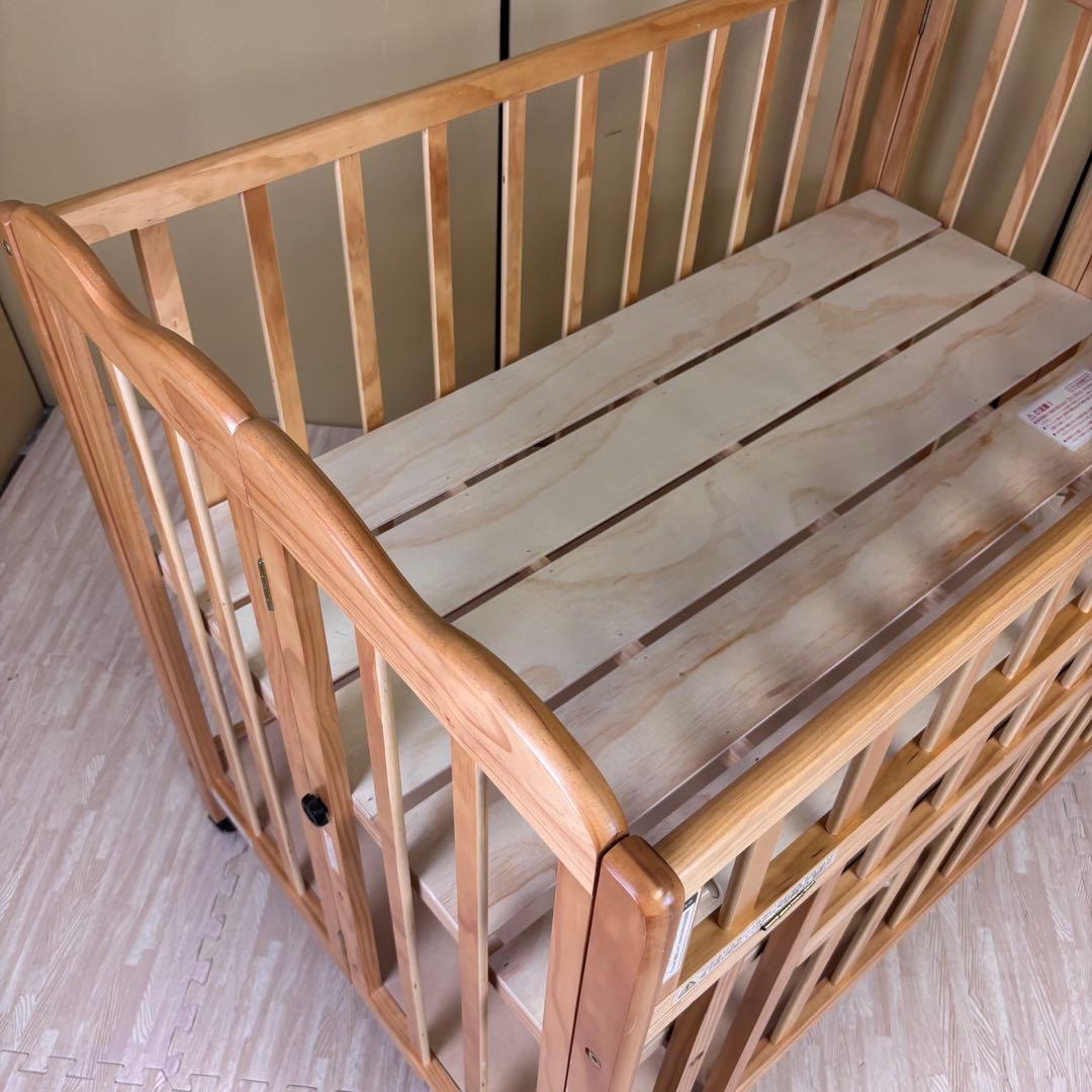 ★全て揃ってます★☆除菌清掃済☆綺麗☆大和屋　折りたたみベビーベッドFL　すのこ