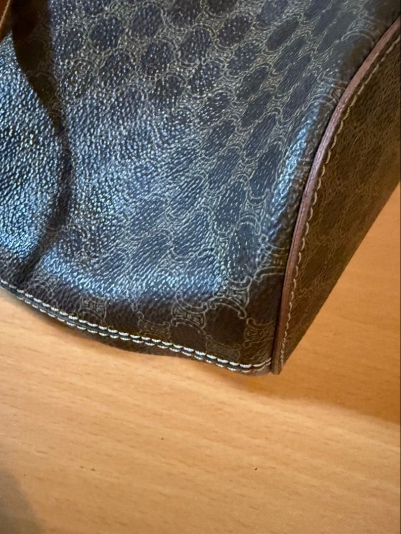 CELINE セリーヌマカダム柄 バケツ型ショルダーバッグヴィンテージ