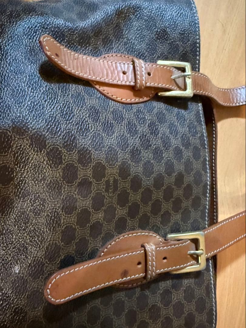 CELINE セリーヌマカダム柄 バケツ型ショルダーバッグヴィンテージ