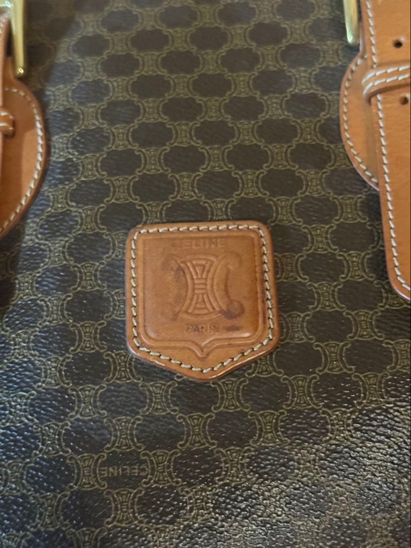 CELINE セリーヌマカダム柄 バケツ型ショルダーバッグヴィンテージ