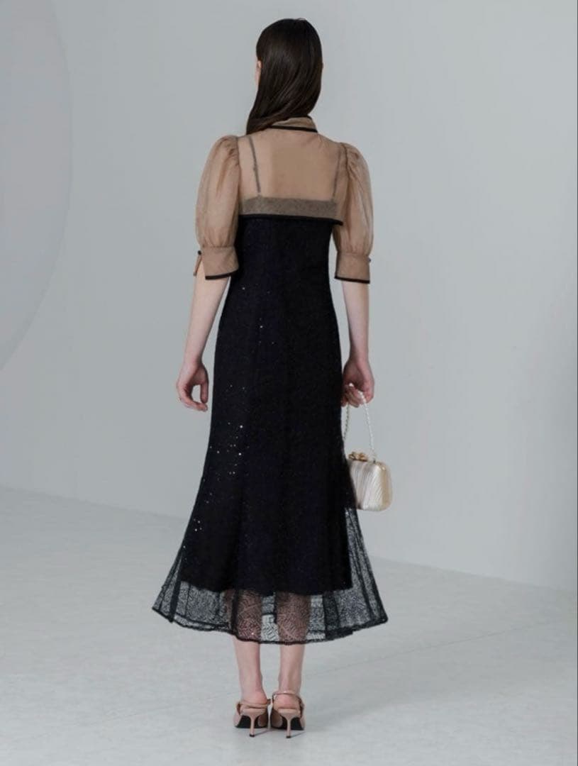 LEJA スパンコールボタニカルマーメイドボレロ2WAYワンピースドレス