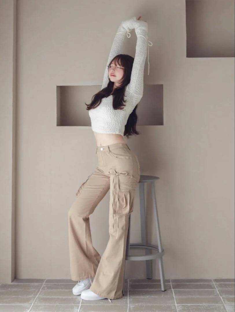 パンツ andmary Heart point cargo pants beige