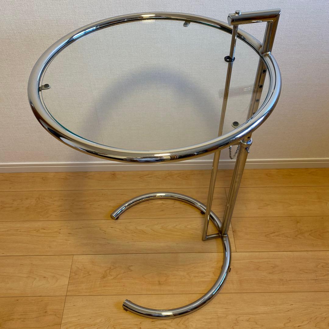 アイリーングレイ アジャスタブルテーブル ガラス サイドテーブル