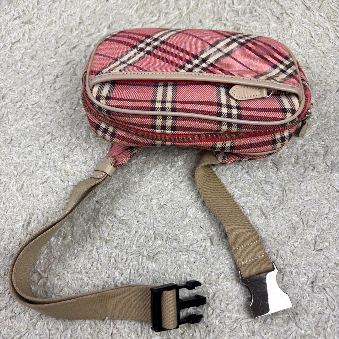 バーバリーブルーレーベル ボディバッグ ウエストポーチ ノバチェック ピンク
