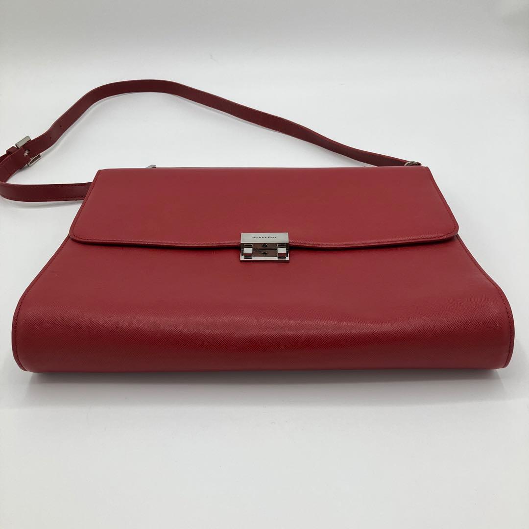 【希少】BURBERRY レザー 2way ロゴ金具 ビジネスバッグ