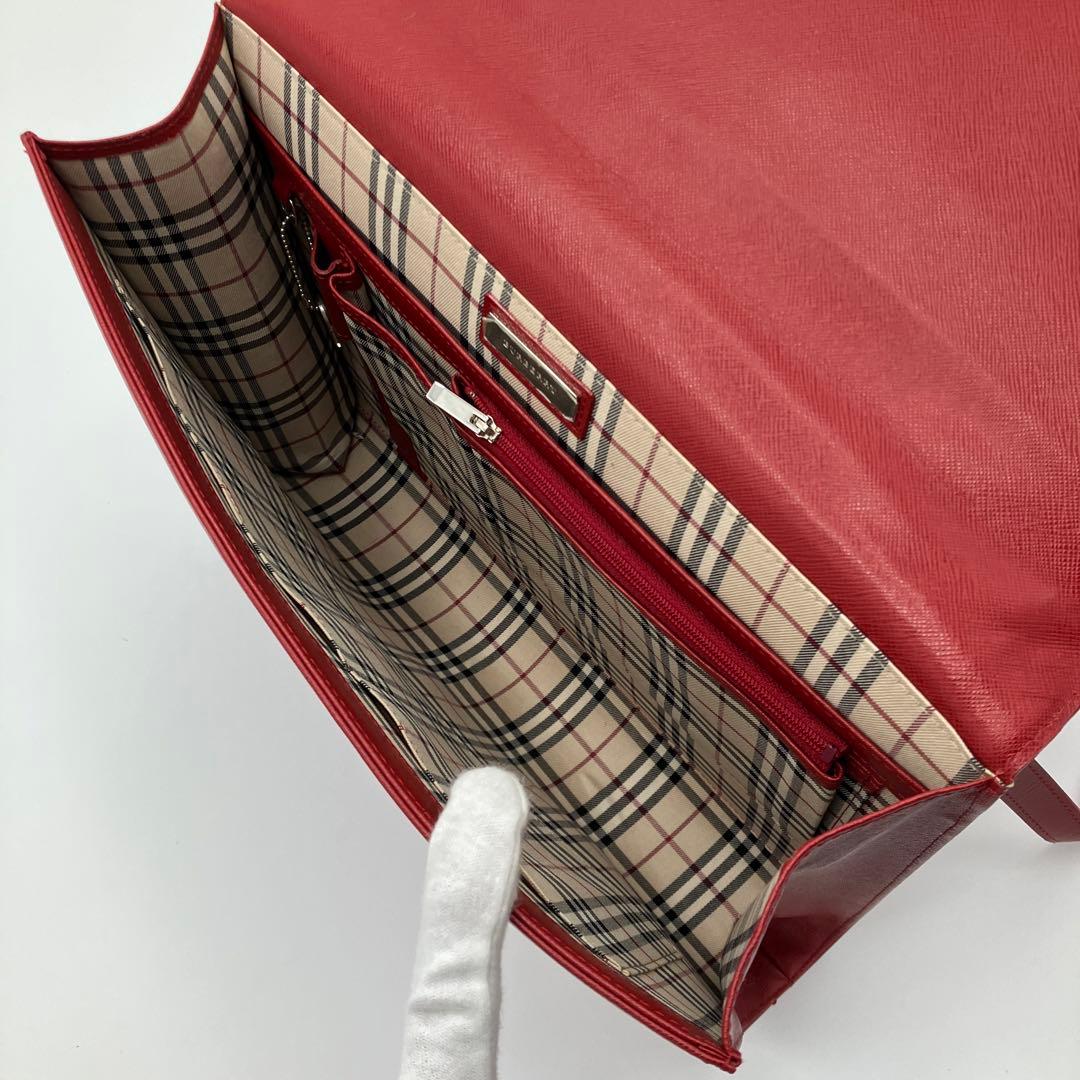 【希少】BURBERRY レザー 2way ロゴ金具 ビジネスバッグ