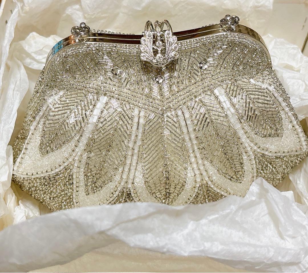 ビーズ刺繍バッグ アンティーク フォーマルバッグ