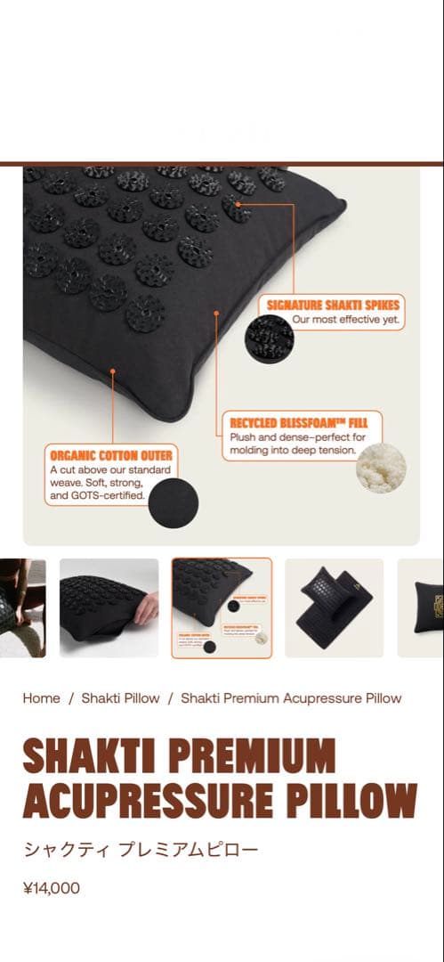 リラクゼーショングッズ Premium Shakti Pillow Level2-Black