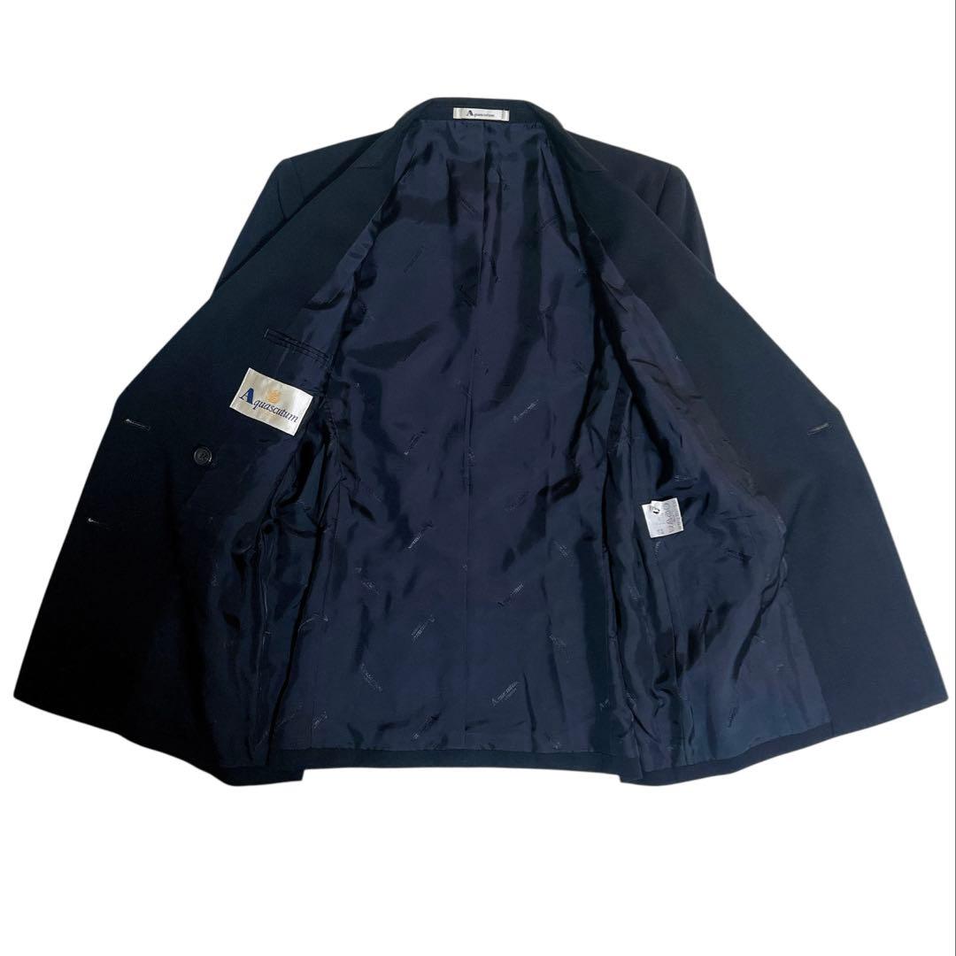 【極美品】アクアスキュータム 紺ブレ 金ボタン ダブルブレスト ジャケット M