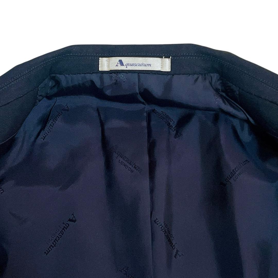 【極美品】アクアスキュータム 紺ブレ 金ボタン ダブルブレスト ジャケット M