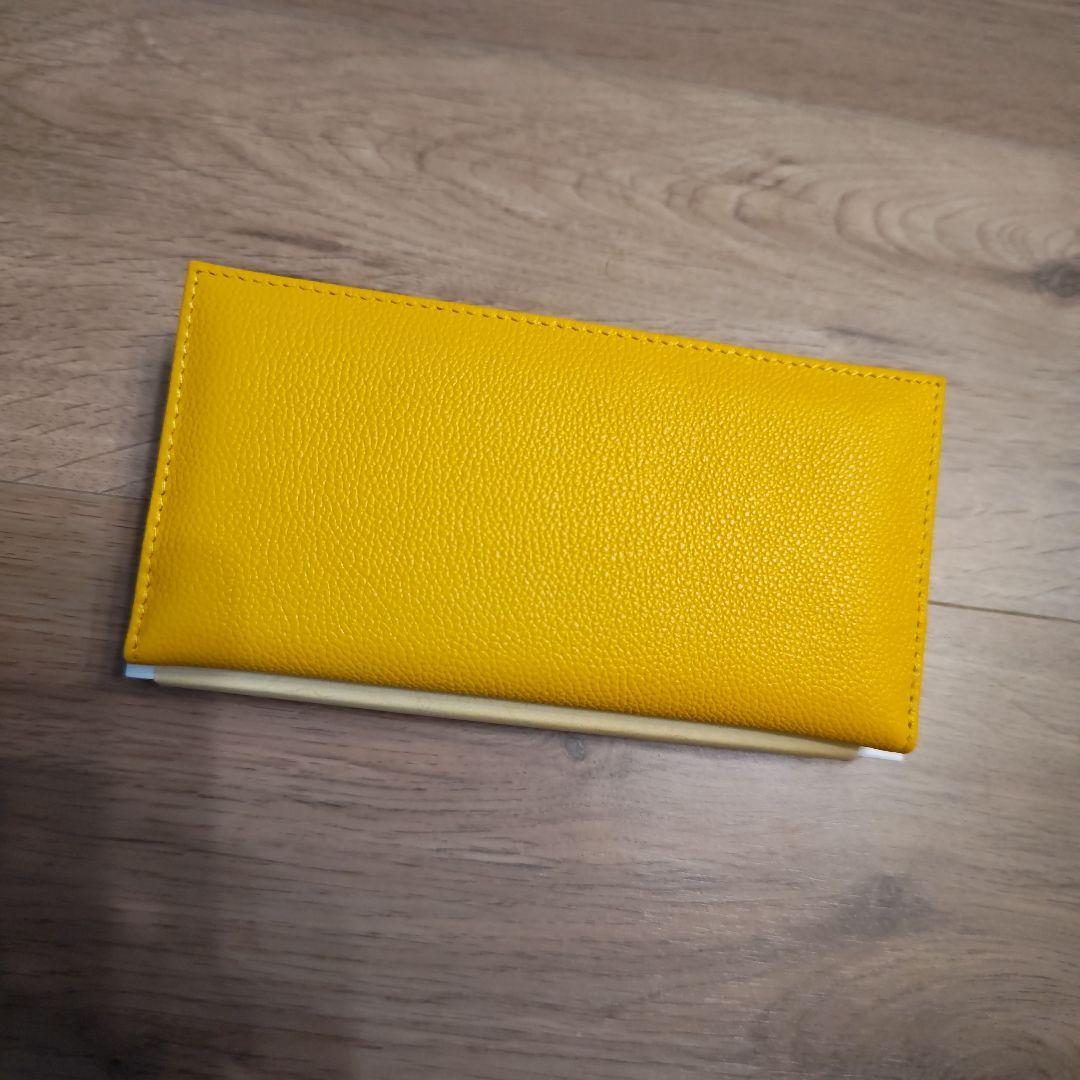 新品未使用 牛革 皇居 皇室 長財布 黄色