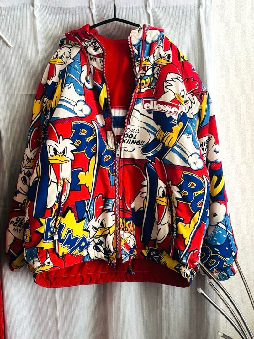 激レア!!ヴィンテージ ellesse リバーシブル　ココリコ　スキーウェア M