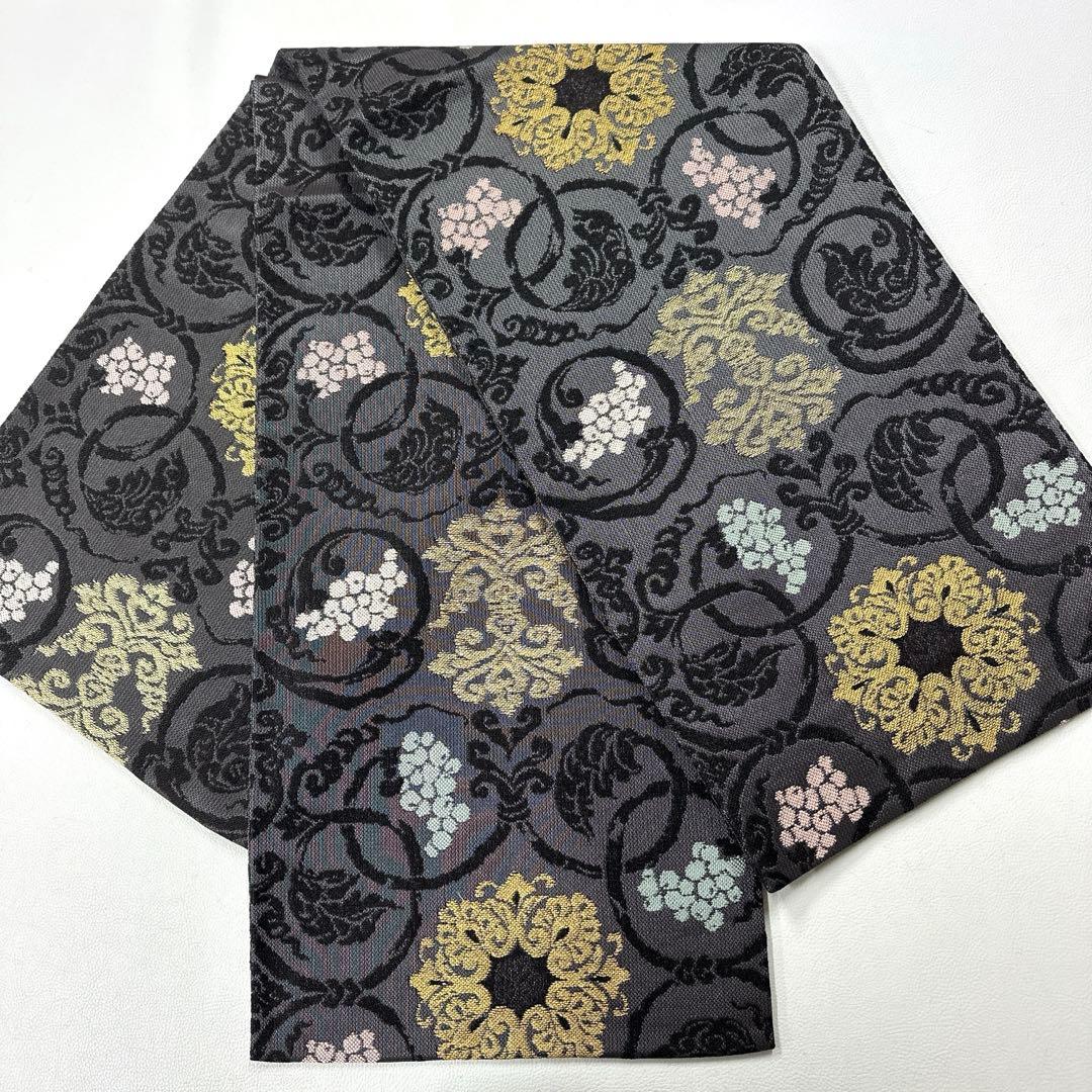 専用帯4718 ●きたむら謹製 高級 正絹 六通 袋帯 華文 花文