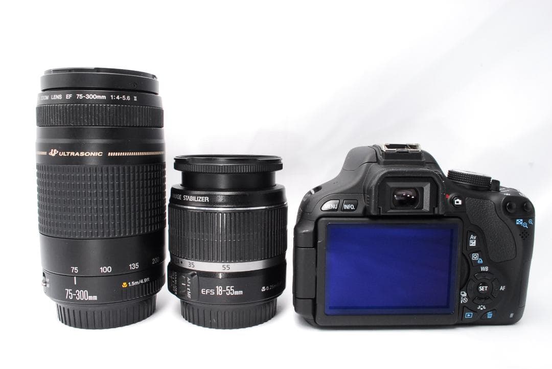 キヤノン Kiss X5☆入門機☆一眼レフカメラ☆Wレンズ☆付属品付きすぐ使える