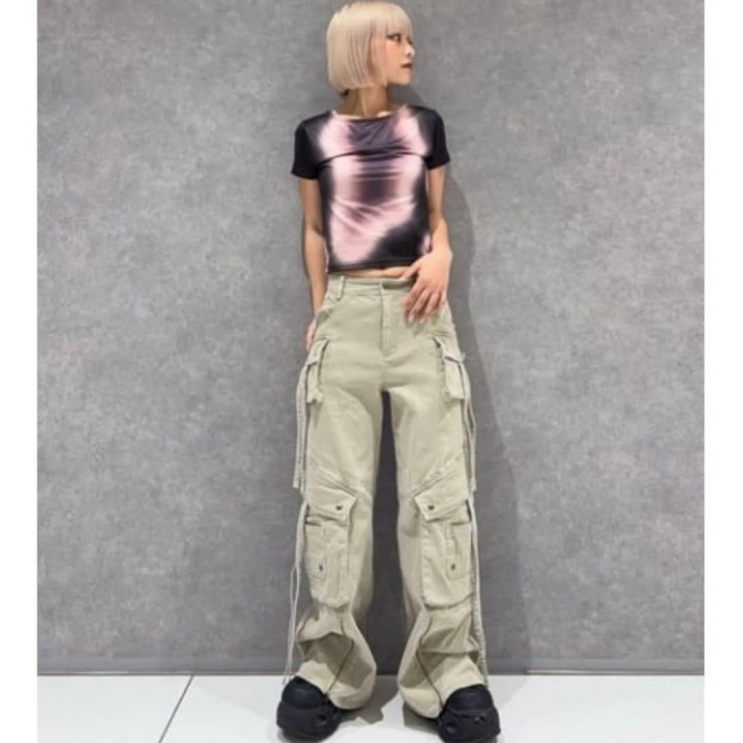 LAGUAGEM ラグアジェム ワイドフレアカーゴ パンツ デニム