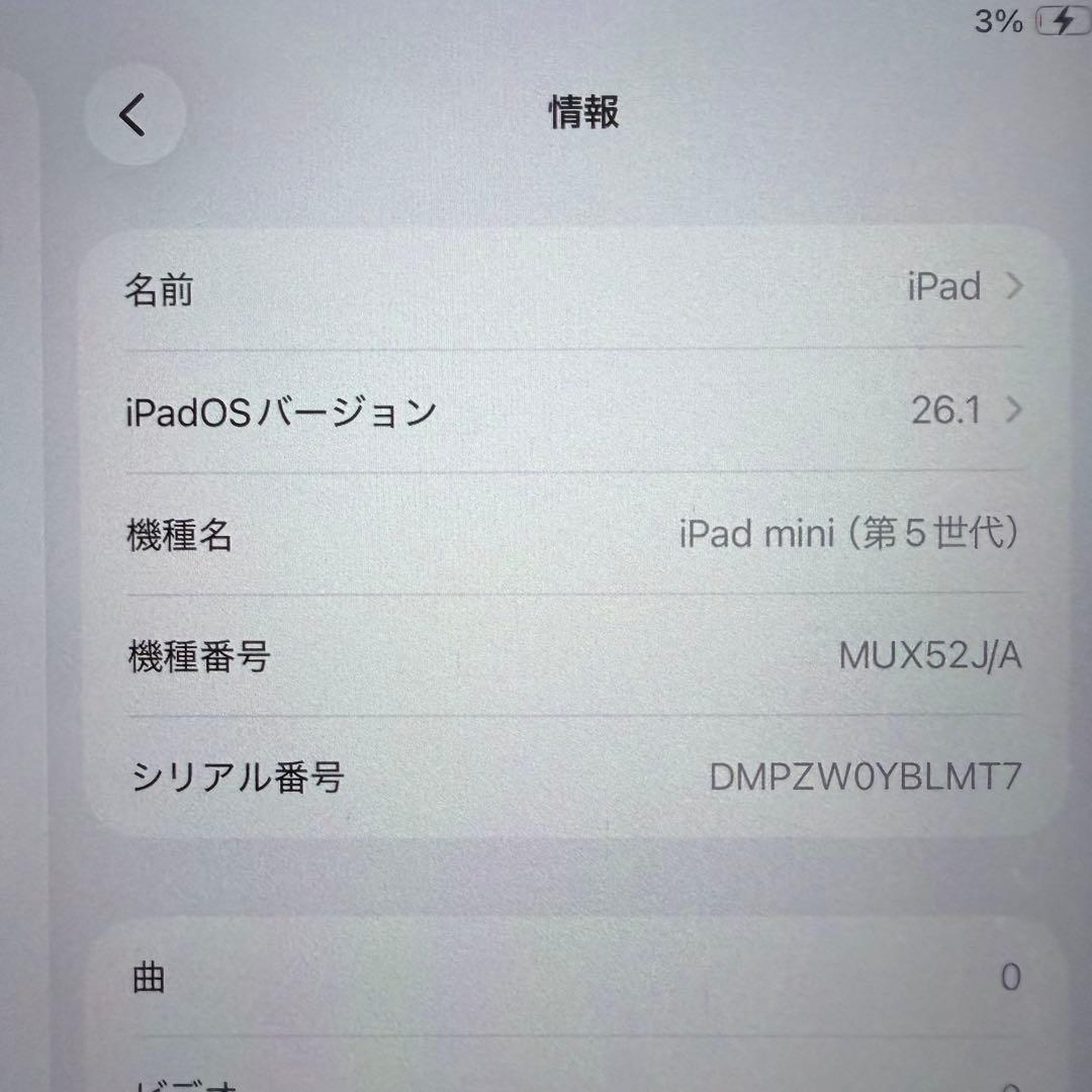 iPad mini 5 （第5世代）64GB セルラー端末SIMフリー